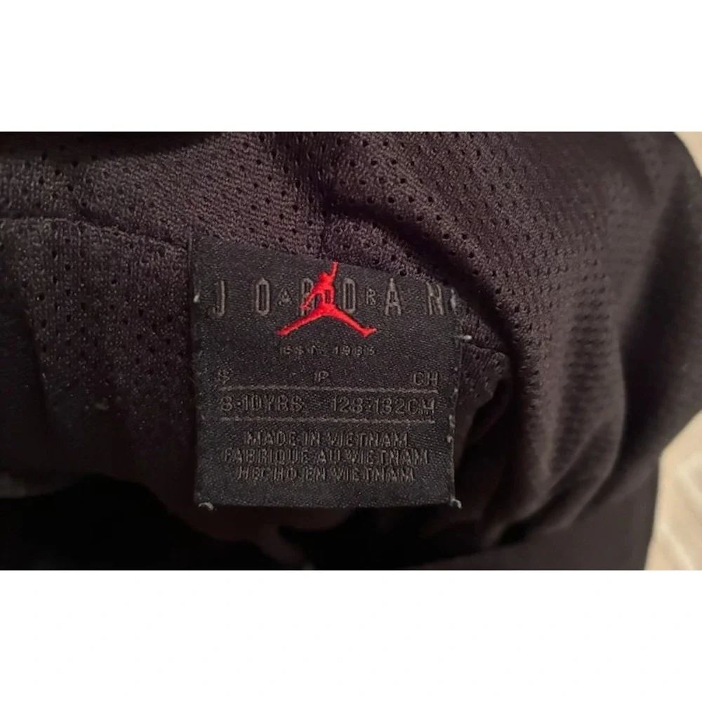Jordan Boys Dri-FIT Windbreaker Jacket Black Hooded Jumpman C720-023 Size S 8-10